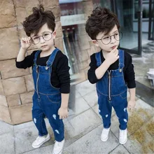 Г. Весенне-осенние детские комбинезоны для мальчиков, брюки новые детские джинсовые брюки повседневные джинсовые штаны с карманами для маленьких мальчиков От 1 до 7 лет, ковбойские, летние