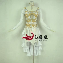 Латинских танцев пикантные старший сеткой камни для латино-американских танцев, платья для женщин конкурс латиноамериканских танцев платья S-4XL