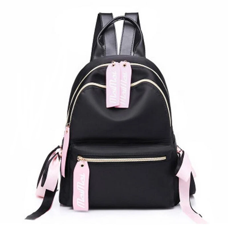 

OZUKO Women Backpack 2018 New Fashion Small Nylon Oxford School Bags For Teenagers Small Travel Women backpack Girl Ribbon