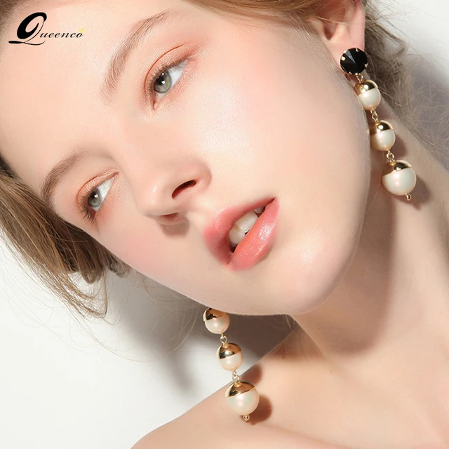 Trendy Pearl Earrings Fashion For Women Penntes Back Trendy Pearl Earrings Fashion For Women Penntes Back Crystal Wedding Jewelery Earring Jewelry Woman