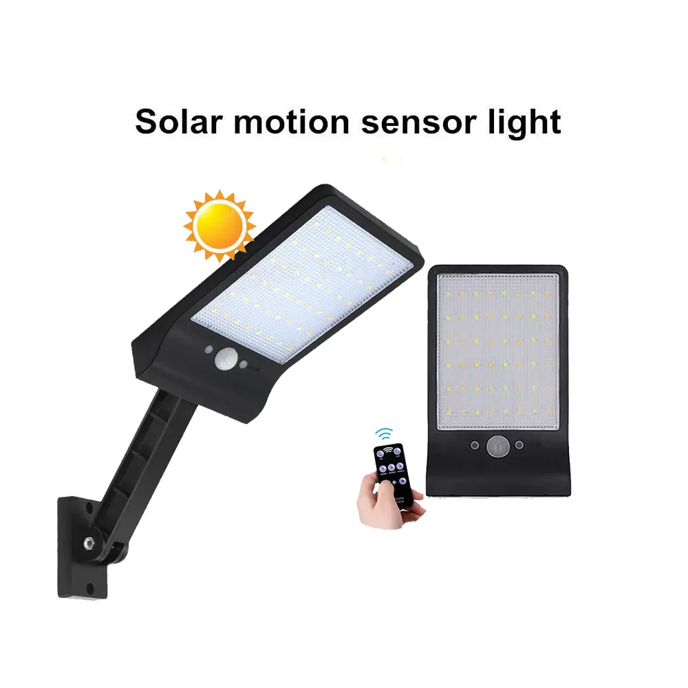 

rotate bracket 48 led Solar Light Color Adjustable With remote Controller Three Modes Waterproof street wall desk lamp for patio