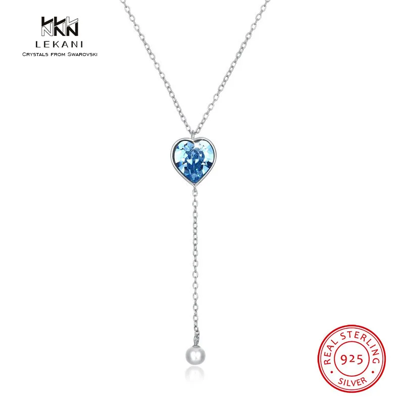 Женское Ожерелье с кристаллами Swarovski LEKANI ожерелье в форме сердца жемчугом