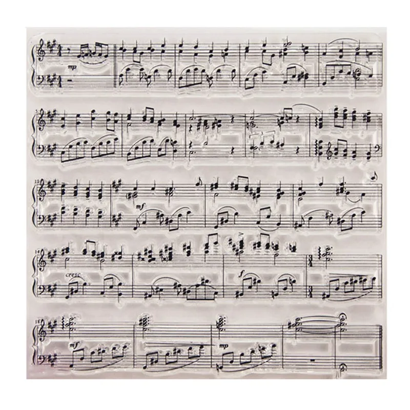 

Funny Music Score Transparent Clear Silicone Stamps Template For Scrapbooking Photo Album Decor Stationery Set
