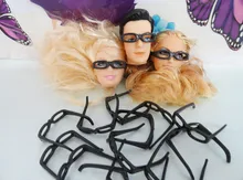 AILAIKI 100Pcs lot Lowest Price Black Fashionable Lensless Glasses For 1 6 Girl Doll Boy Friend