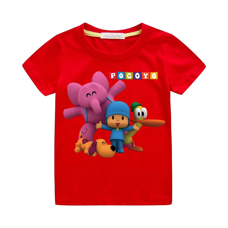 

Child Kids Summer T-shirts Tees Top Clothes Boys Cartoon Pocoyo Print Tshirts Girls Cute Casual White T Shirts Clothing ZA068
