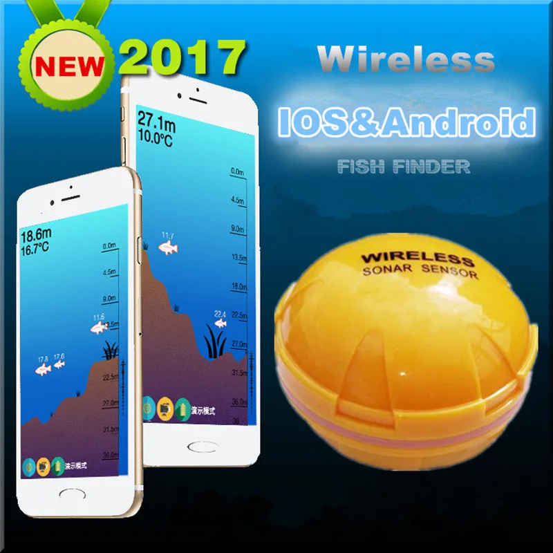 Беспроводной Bluetooth умный рыболокатор для iOS и Android эхолот fishfinder приложение 50 м/130 футов Обнаружение морской рыбы