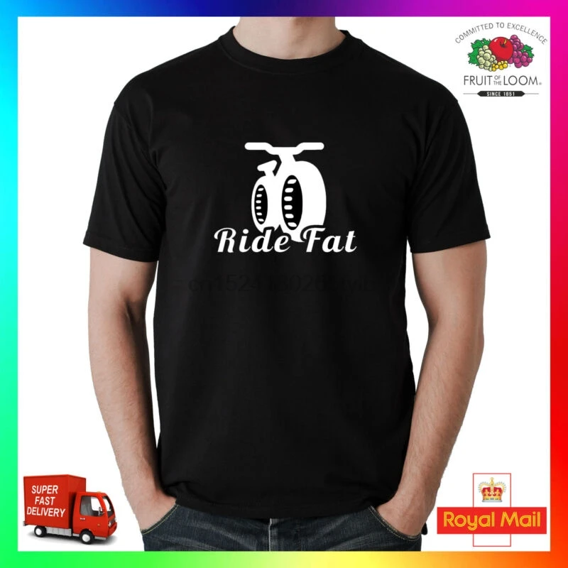 

SUPER PREMIUM Ride Fat T-shirt Mountain Bike Gift Cycling MTB DH XC 26 29 Tyre