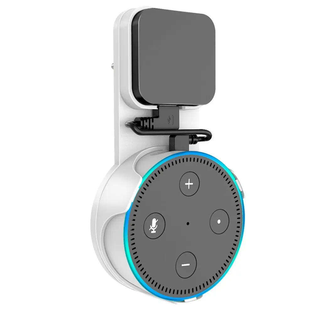 Выход настенное крепление, вешалка держатель стенд Экономия пространства для Amazon Alexa Echo Dot 2nd Generation и Другое круглый голосовых помощников - Цвет: WHITE