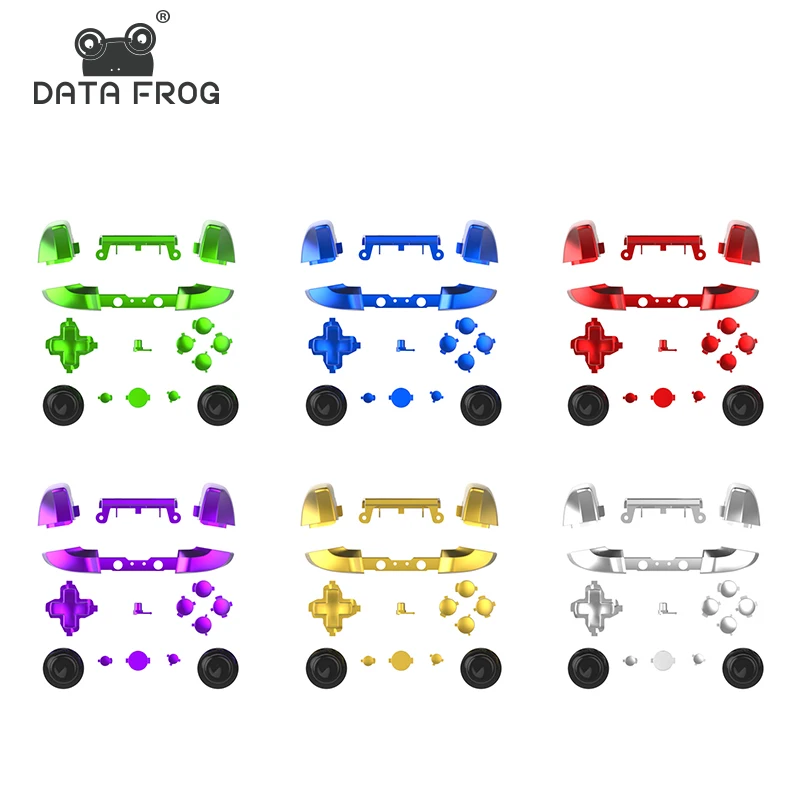 

DATA FROG Replacement ABXY Trigger Thumbstick for Xbox One Slim Gamepad Chrome Full Buttons Kit for Microsoft Xbox One S Slim