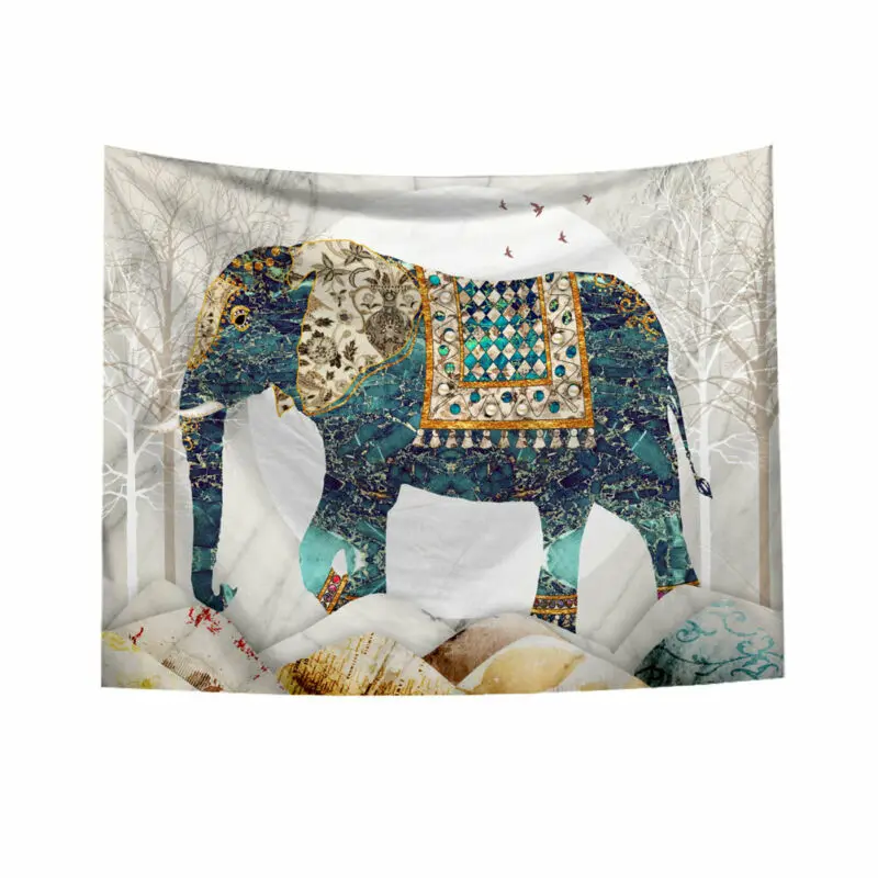 

95cm * 73cm Wall Hanging Tapestries Indian Mandala Tapestry Vintage Elephant Tapestry Bohemian Wall Hanging Decorative Home
