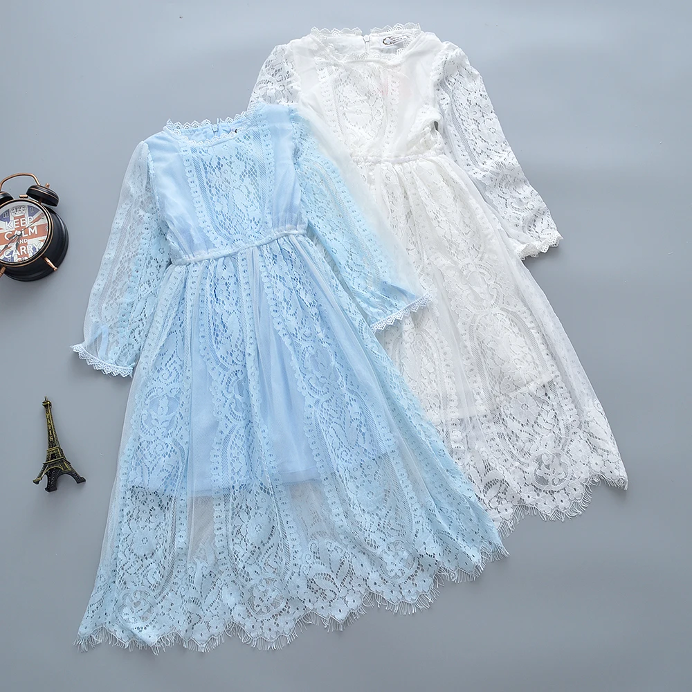 2019 New Fashion Girls Dress White Long Sleeves Lace Princess Children Baby Girl Dress Baby Girl Clothes Kids Dresses For Girls 2019 New Fashion Girls Dress White Long Sleeves Lace Princess Children Baby Girl Dress Baby Girl Clothes Kids Dresses For Girls