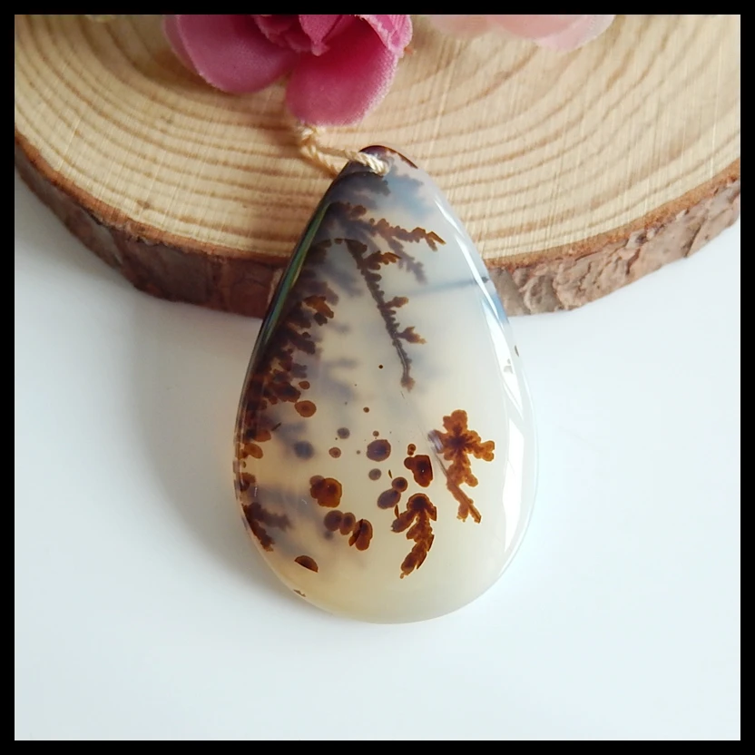 

Semi-precious stones, Jewelry accessories, birthday gift,Rare East Java Maganese Agate Pendant,45x28x5mm,11.2g
