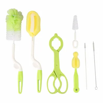 

7Pcs/ Set 2019 New Baby Feeding Bottle Brushes Bottle Cleaning Sponge Nylon Children Milk Bottle Washing Brushes Cleaning Tools