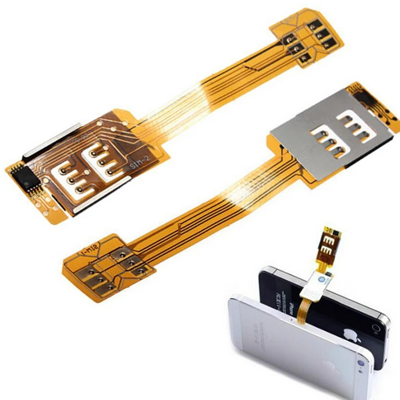 

Smartphone SIM Card Adapter For iPhone 5 5S 5C 6 Portable Dual SIM Card Adapter Converer Single Standby Flex Cable Ribbon 1PC