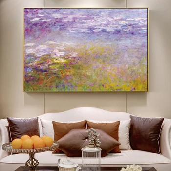 

Monet Water Lilies Paintings On The Wall Impressionist Famous Painting Reproduction Flower Canvas Pictures For Living Room Decor