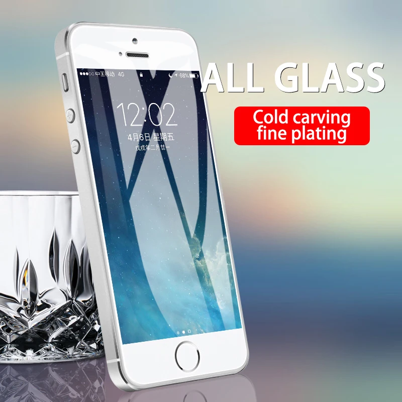 

Protective Tempered Glass For iPhone 4 iPhone 5 Anti-blue lightHD Transparent Full Screen Protector Glass For iPhone 4s 5s se