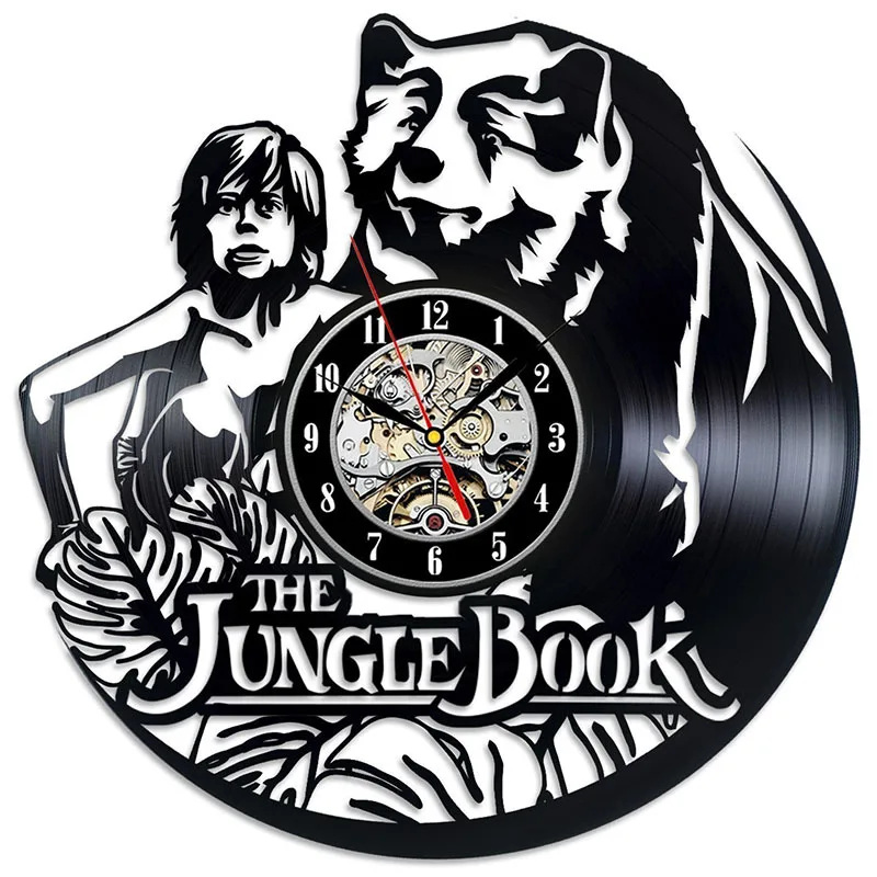 The Jungle Book Cartoon CD Record Wall Clock Antique Style Wall Clock Handmade Home Decor Mowgli Vinyl LED Wall Clock The Jungle Book Cartoon CD Record Wall Clock Antique Style Wall Clock Handmade Home Decor Mowgli Vinyl LED Wall Clock