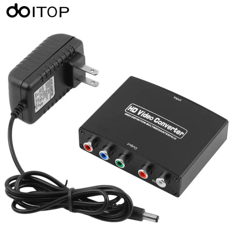  DOITOP Più Nuovo 1080P HD Chiaro HDMI A RGB Component YPbPr Video R/L Audio Adattatore Convertitore