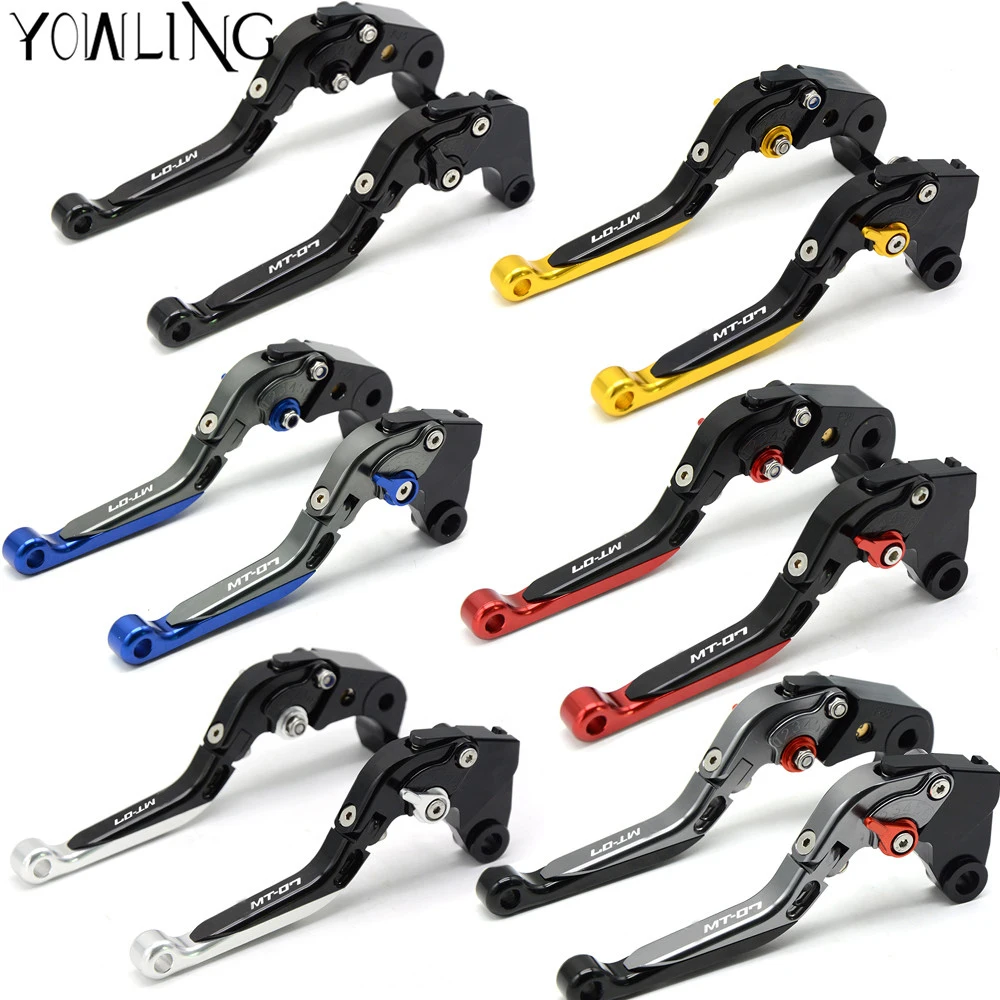Logo MT07 For Yamaha Mt 07 MT-07 2014 2015 2016 Motorcycle Accessories Adjustable Folding Extendable Brake Clutch Levers Blue