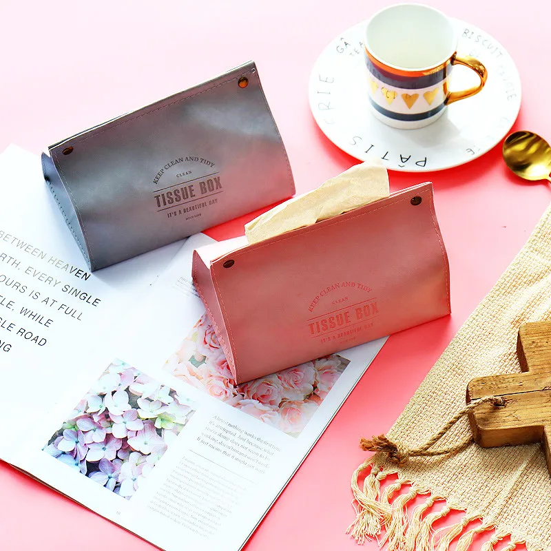 

New Napkin Tissue Holder Creative Leather Tissue Box Paper Dispenser Tissue Case Tissue Box Holder Home Office Organizer