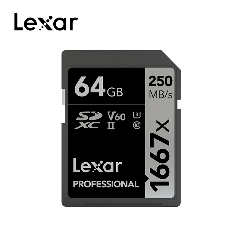 

Lexar Memory cards 1667X V60 250MB/s Flash Memory sd cards 64 gb 128gb UHS-II U3 micro sd card 256GB SDXC For 3D 4K HD video