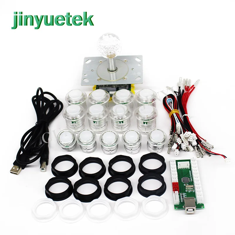

Arcade DIY LED Kit with Zero Delay USB Encoder To PC Arcade Games 4/8 Way Joystick +13PCS LED Illuminated Arcade Push Buttons