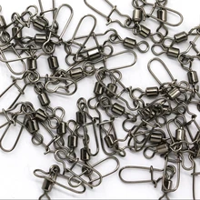 30 шт./лот рыболовный Соединитель с застежкой "булавка" подшипник Rolling Swivel 2#3#4#6#8# разъем из нержавеющей стали оснастки рыболовные снасти аксессуары