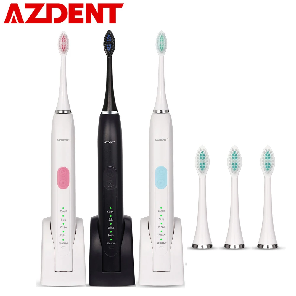 

Smart 5 Modes Ultra Sonic Electric Toothbrush Rechargeable with Travel Case Bag 2 Tooth Brush Heads Waterproof Timer for Adults