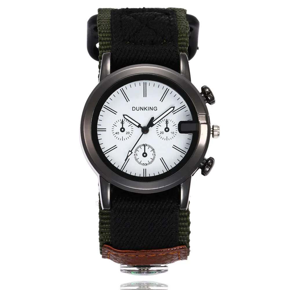 Мужские часы 2018 креативный компас военные спортивные наручные часы человек аналоговый циферблат Кварцевые часы нейлон группа