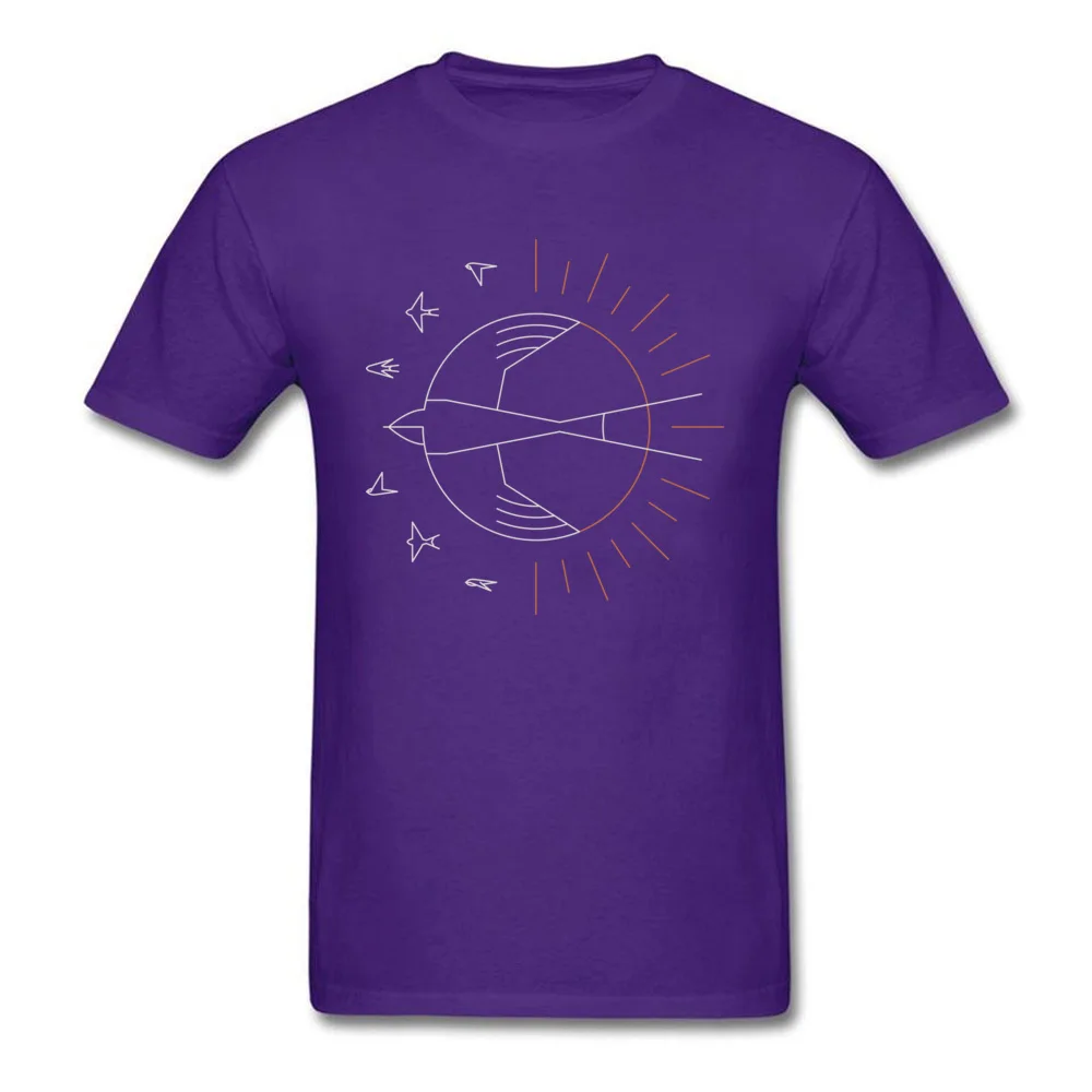  Customized Tops Shirt Plain Short Sleeve Men Top T-shirts TpicOriginaltitle Printed Summer T-shirts Round Collar Swallow The Sun purple