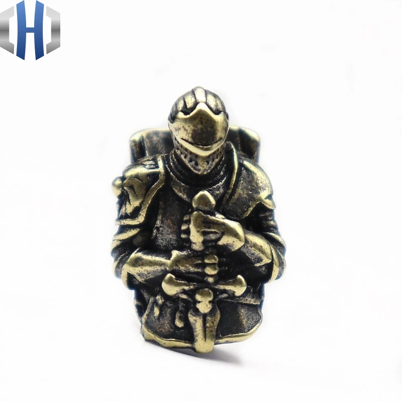 EDC الرجعية Paracord الخرز تقلبات تمبلر فارس النحاس الصليبية درع المحارب سكين مظلة حبل مشبك كيرينغ سكين الخرز
