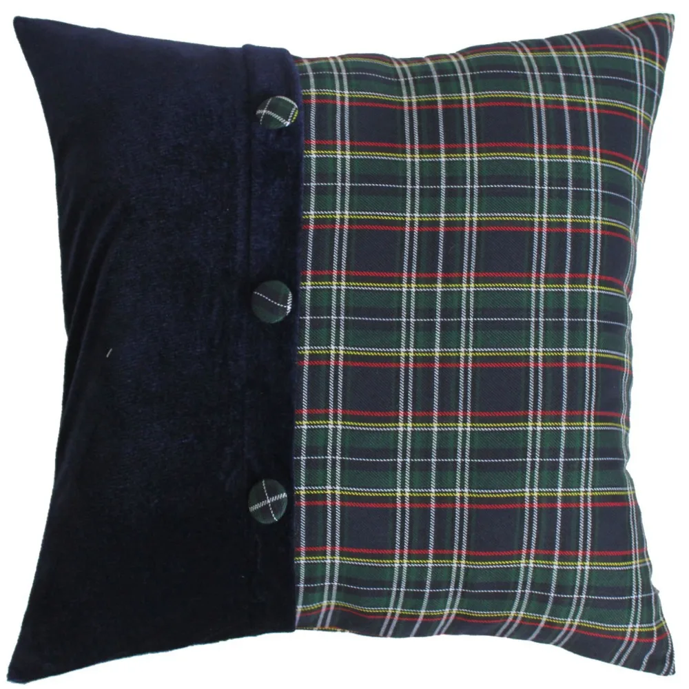 Free Shipping Plaid with Button Decoration Patchwork Cushion Sofa