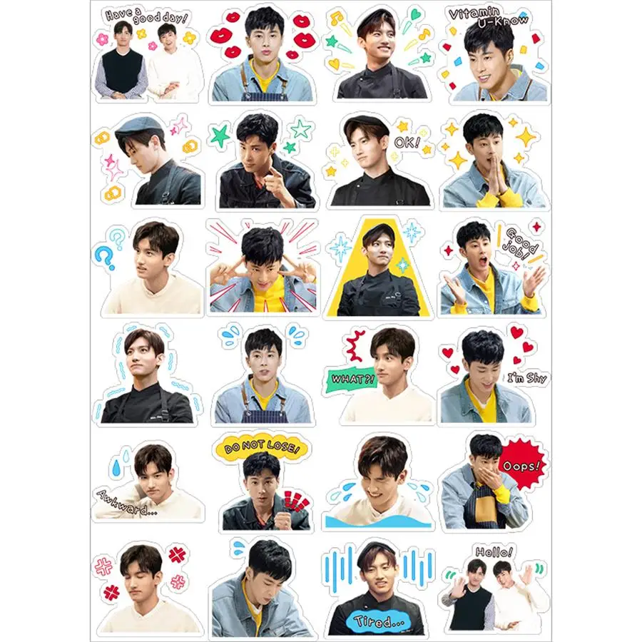 Kpop TVXQ Cute Adhesive Photo Sticker for Luggage Laptop Shim Changmin Jung Yunho Notebook Mobile Phone Decorative Sticker - Color: A