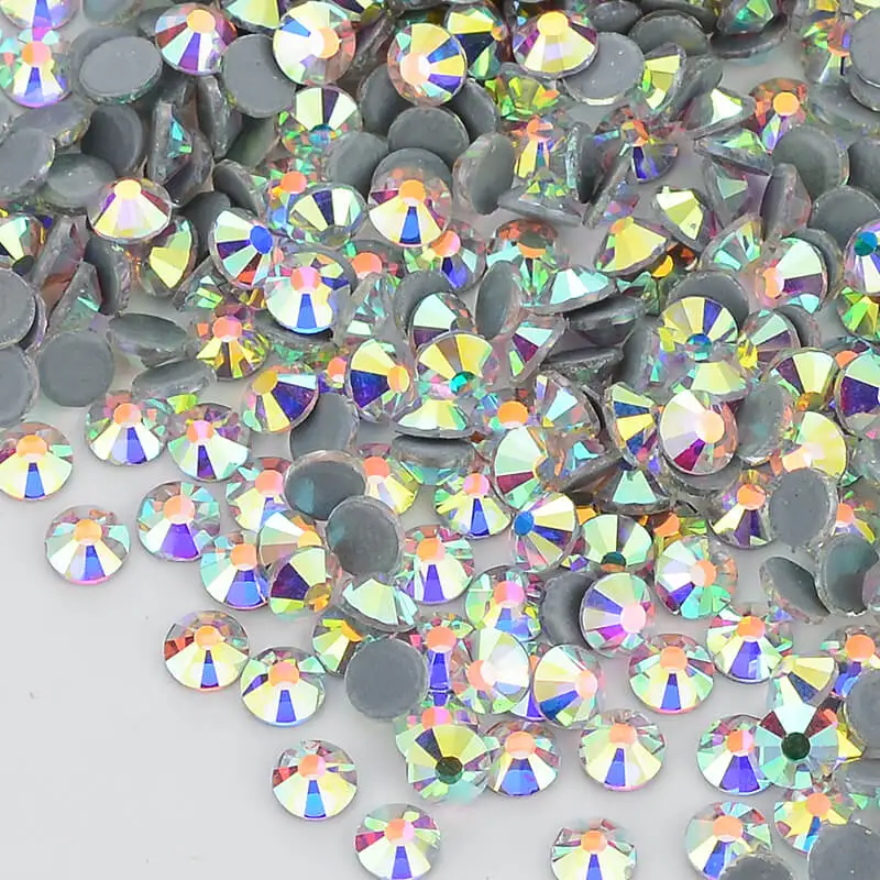 Прозрачный кристалл AB FlatBack Стекло горячей фиксации стразы горячей фиксации хрустальные камни для одежды