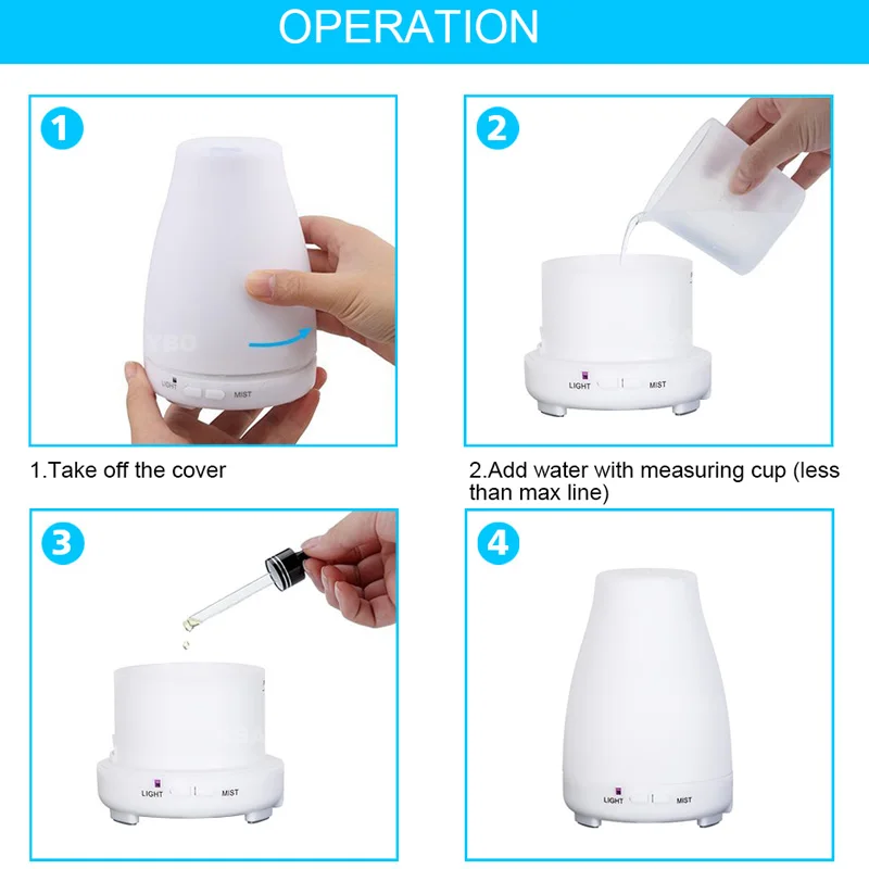  200ml Remote Control Electric Aroma Diffuser Air Humidifier Essential Oil Diffuser Aroma Lamp Aroma