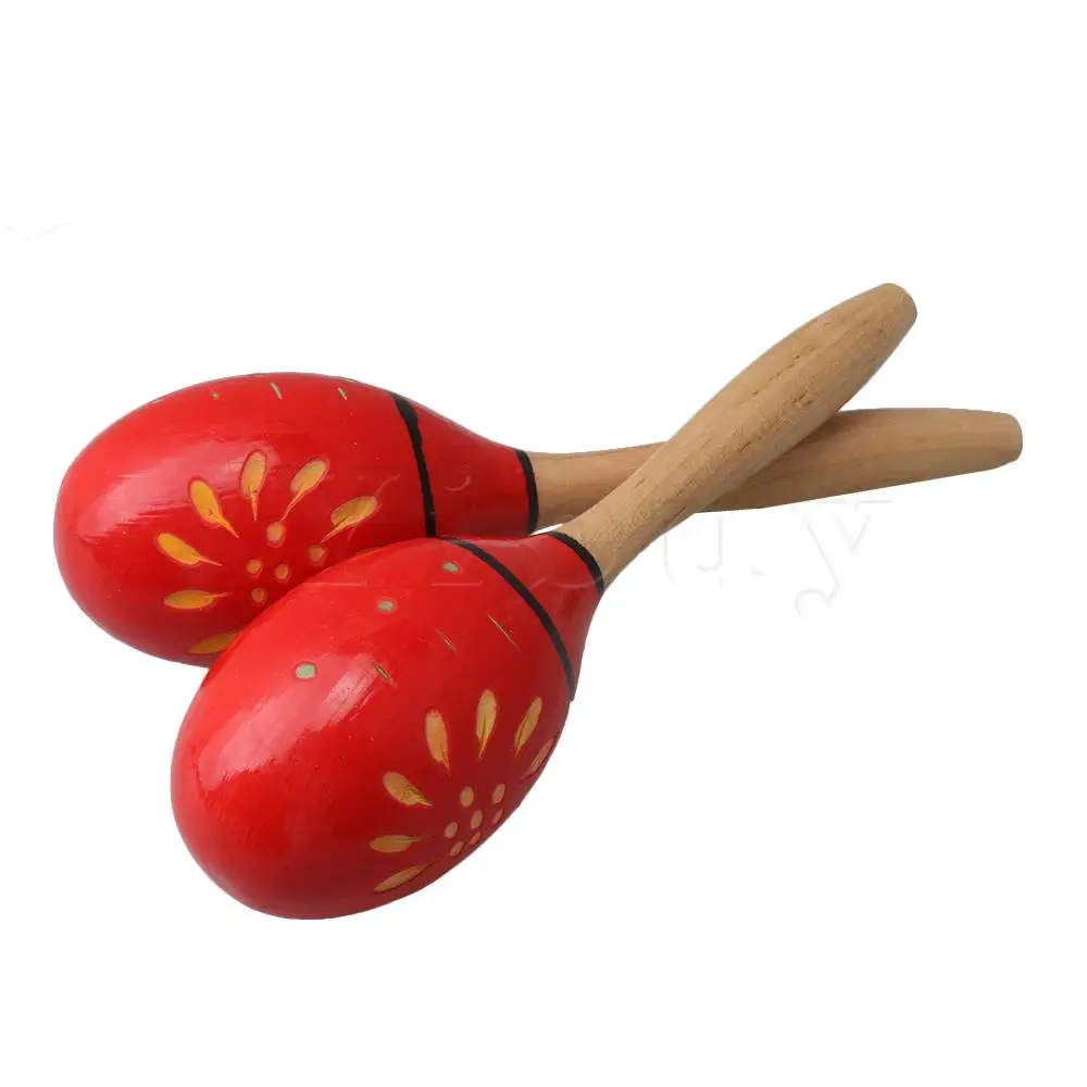 Yibuy 2 шт деревянные многоцветные ударные детские музыкальные песочные молоточек с шариками