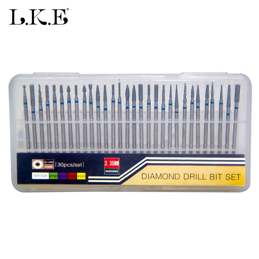 

LKE Diamond nail drill bit hot drill bit nail 2.35MM 30 in 1 Nail art tools professional electric Manicure Machine Accessories