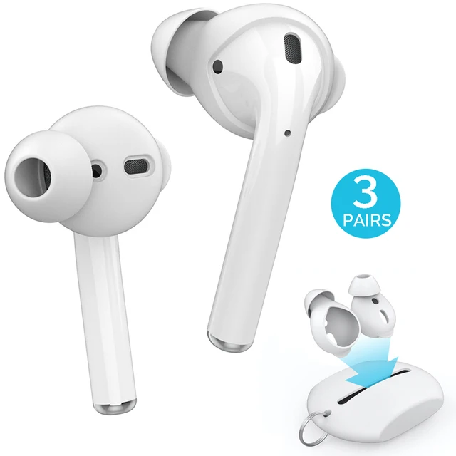 US $8.41 3 Pairs Silicone In-ear Headset Earbuds Cover for Apple Airpods Earphone Case Eartips Storage Box P