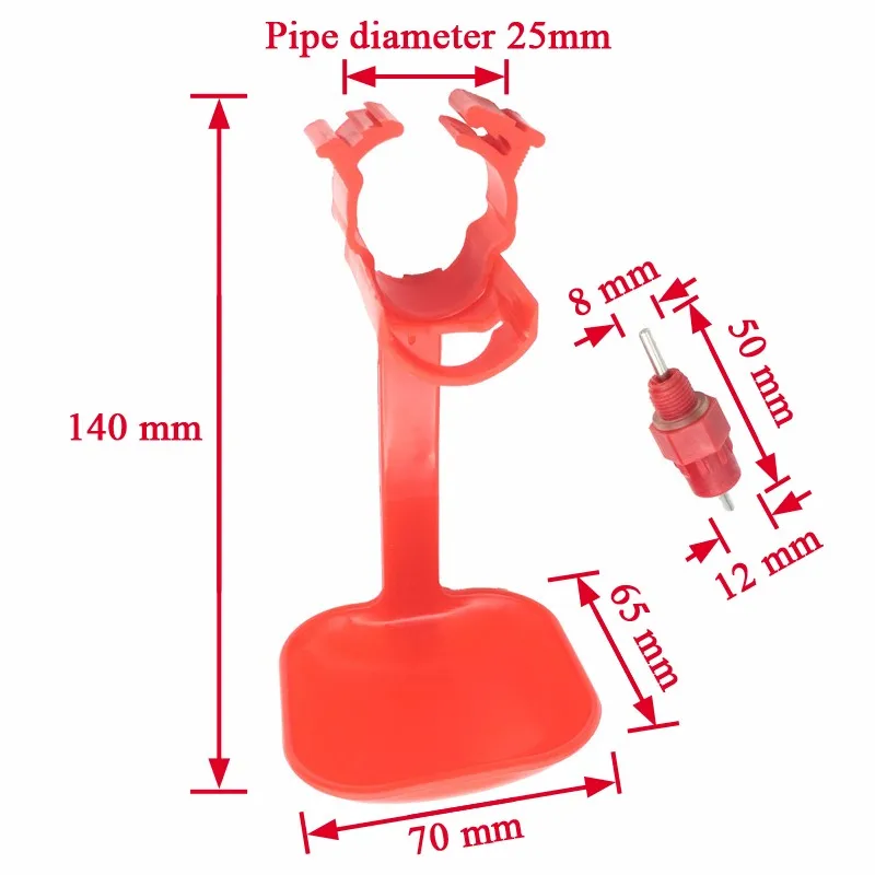 10 комплектов питьевой костюм цыпленка Красные соски Висячие чашки питьевой фонтаны клетки питьевой курицы оборудование
