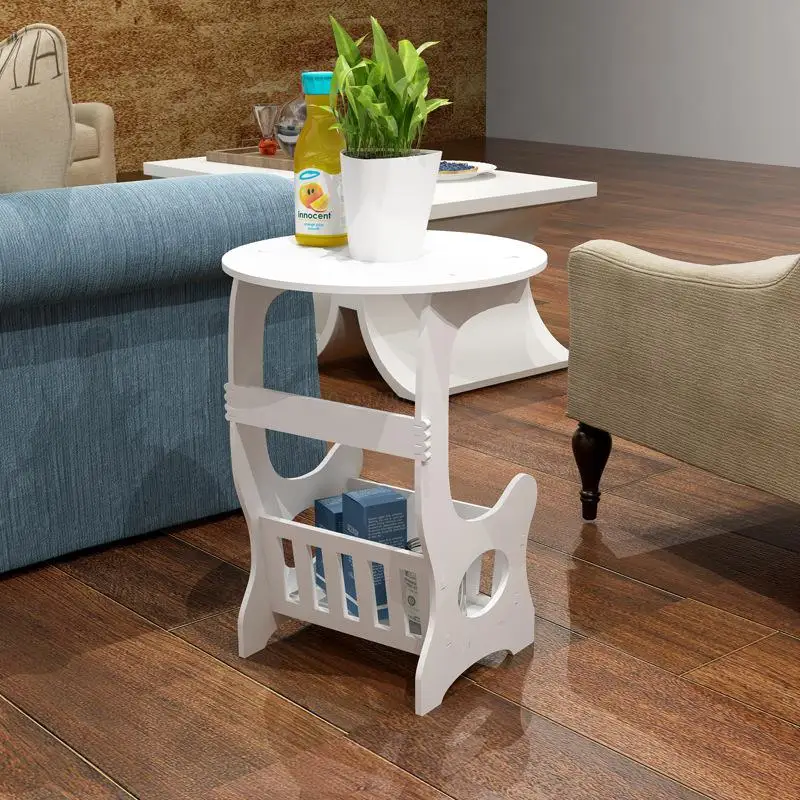 Европейский стиль деревянный пластиковый круглый журнальный столик многофункциональный современный журнальный столик DIY установка водяного белого хранения