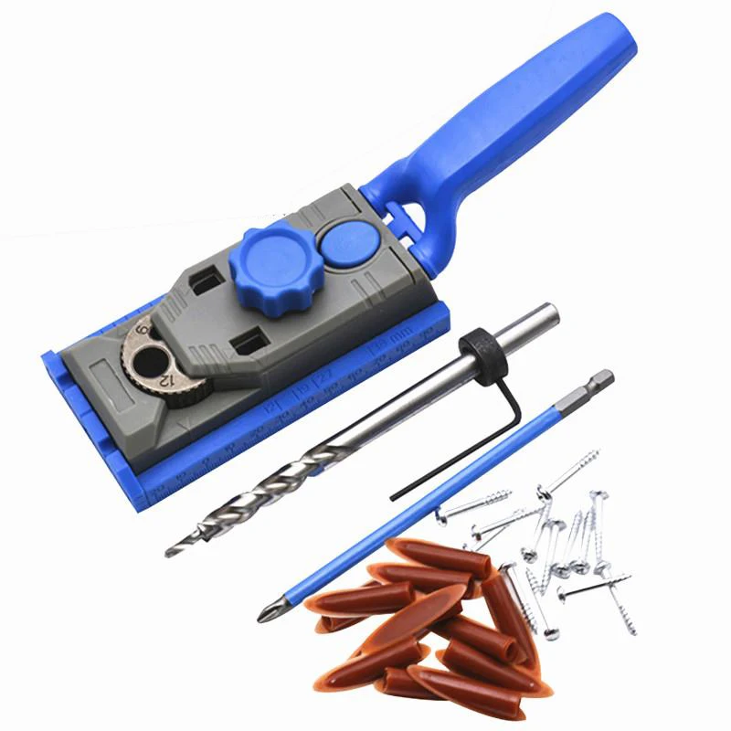 

Woodworking Pocket Hole Jig Kit Set 9.5mm Drill Guide Sleeve for Wood Doweling Joinery Screws Clamping Jig Woodworking