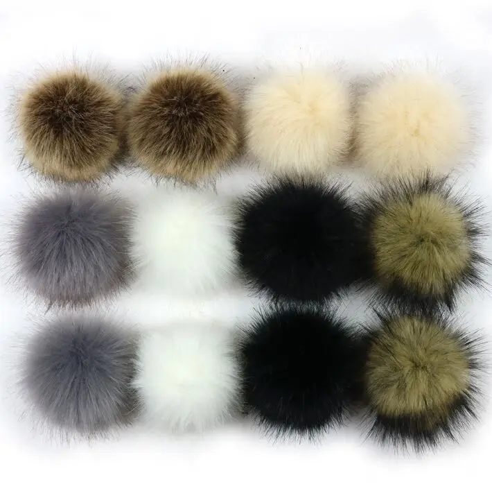 

5pcs/lot Winter Fluffy Artificial Pom poms Furry Polyester Acrylic Fur Ball For Knitted cap Hat Hairy ball Accessories