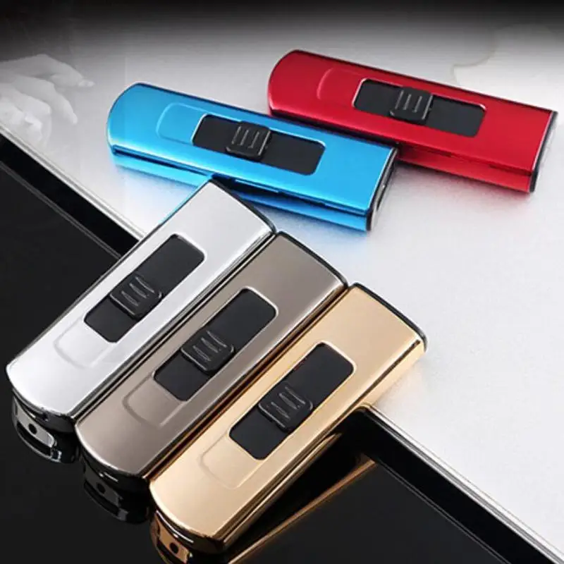 

Turbo USB Lighter For Cigarettes Smoking Electronic Rechargeable WilndProof Push Ignite Cigarette Accessories