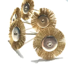 5 шт./компл. 3*38 мм Латунь Провода t тип щетка для чистки ржавчины ограночного шлифовальной головки плоский стальной проволоки