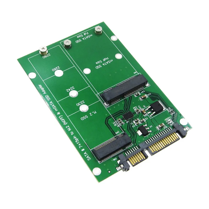 mSATA & M.2 2in1 Multiple Sized SSD To SATA 3 III Adapter Converter Z09 Drop ship