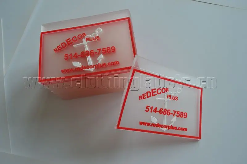 PVC label brand labels for clothing sew in fabric, raised logo, semi