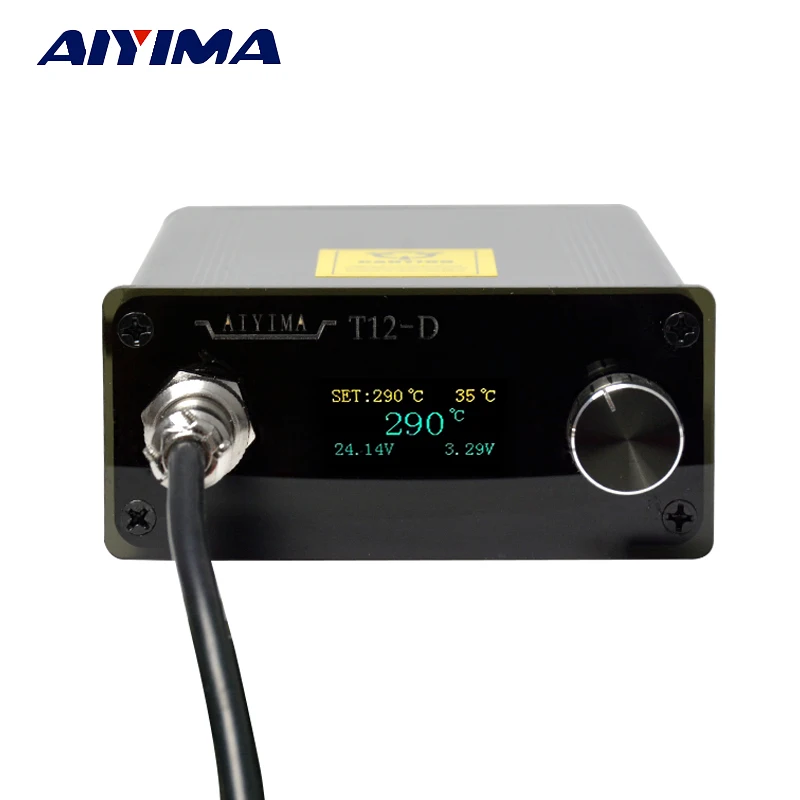 Achat Aiyima AC 110V 220V OLED T12 Station de fer à souder numérique régulateur de température 72W avec prise ue + poignée T12 + pointe de T12 K nouveau