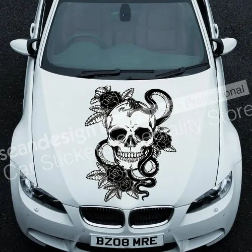 Круто! Автомобильная наклейка Totem Skull I TT016 из ПВХ (черный белый красный серый