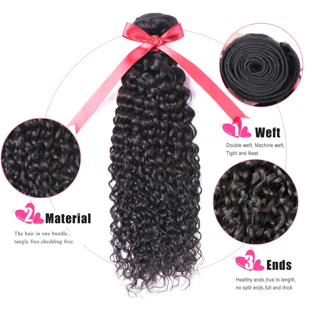 Ms Love Jerry Curl Human Hair Human Hair Bundle 1 Piece Natural Color Non Remy Curly Brazilian Hair Extension 100 Gram