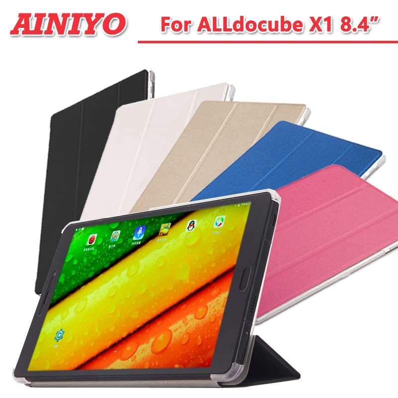 

Newest Ultra thin Case for ALLDOCUBE x1 8.4 inch Fashion Pu Leather protective case cover for CUBE x1/T801 with 3 gifts